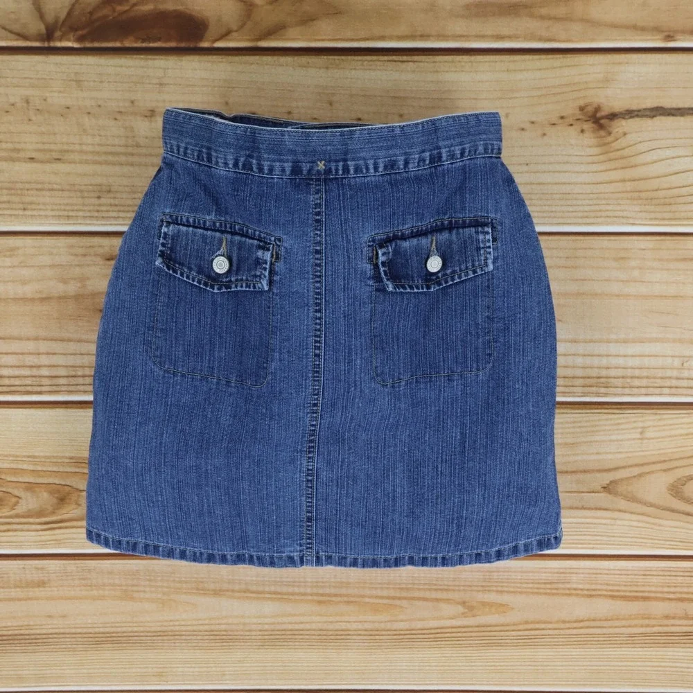 Gap Kids Jean Skort Womens Sz‎ 14 Blue Medium Wash Denim Pockets Built In Shorts